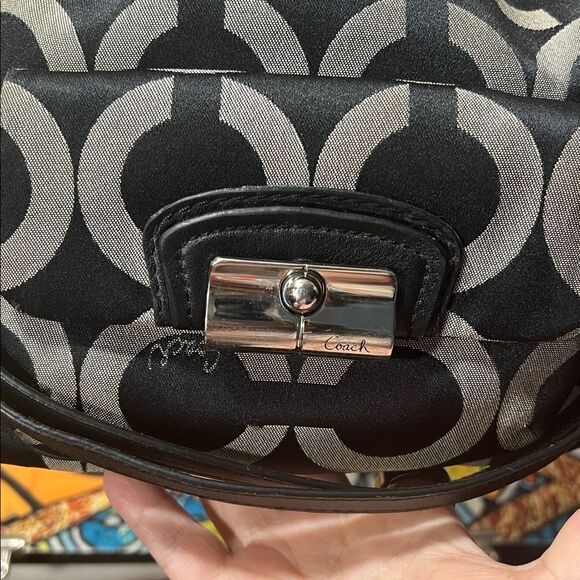 Coach Kristin Black and Cream Signature Hobo Bag - #14753 - Picture 2 of 15